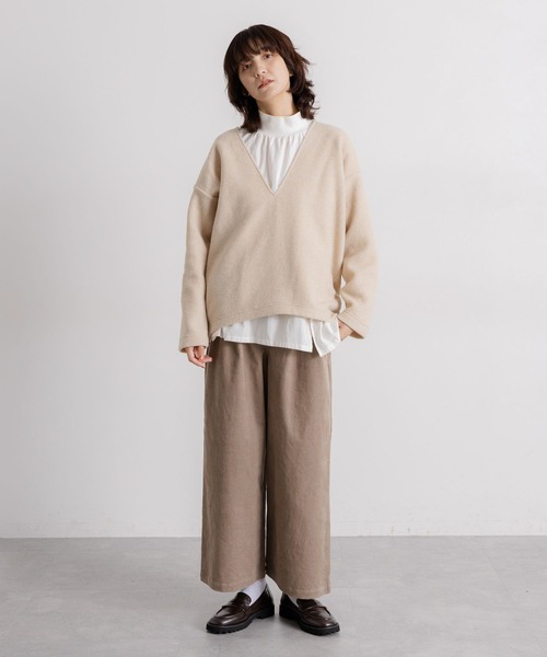 DRAWER SPRING ミックスVネックニットジャケット Drawer SPRING ミックスVネックニットジャケット