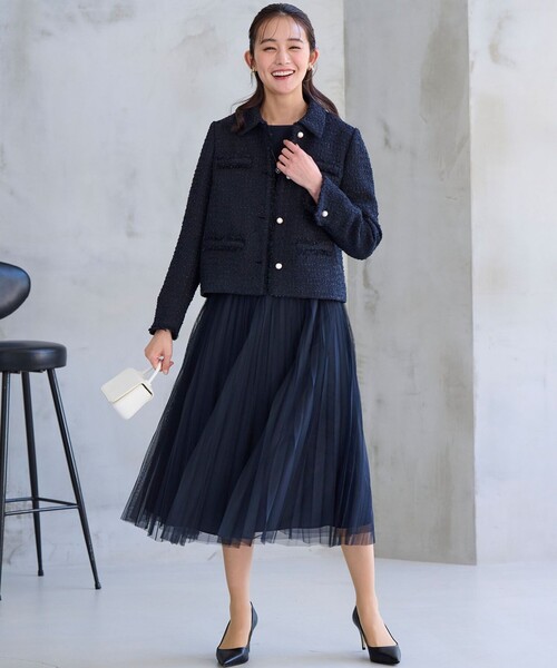 組曲（KUMIKYOKU） 長袖ワンピース 3 ネイビー レディース : ZOZOTOWN