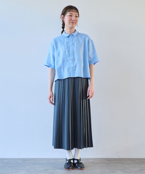 bulle de savon（ビュルデサボン） リネンシャツ ブラウス シャツ 60s 