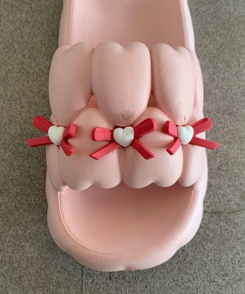 pyornim（ピョルニム） スリッパ 「26年春夏新作」リボン付きぽこぽこ