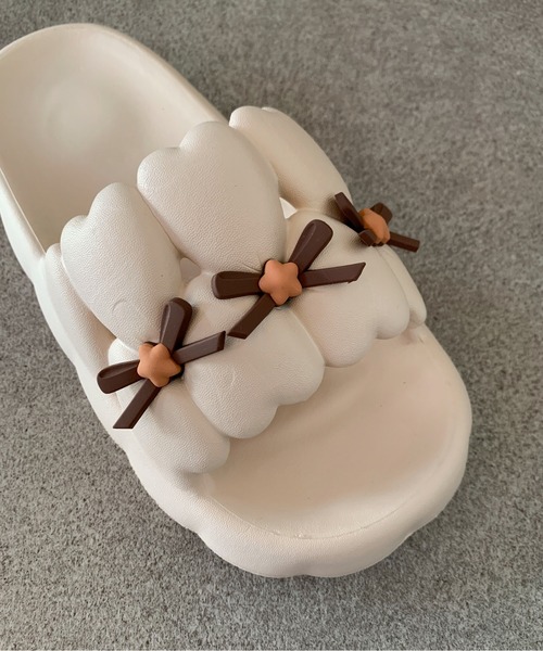 pyornim（ピョルニム） スリッパ 「26年春夏新作」リボン付きぽこぽこ