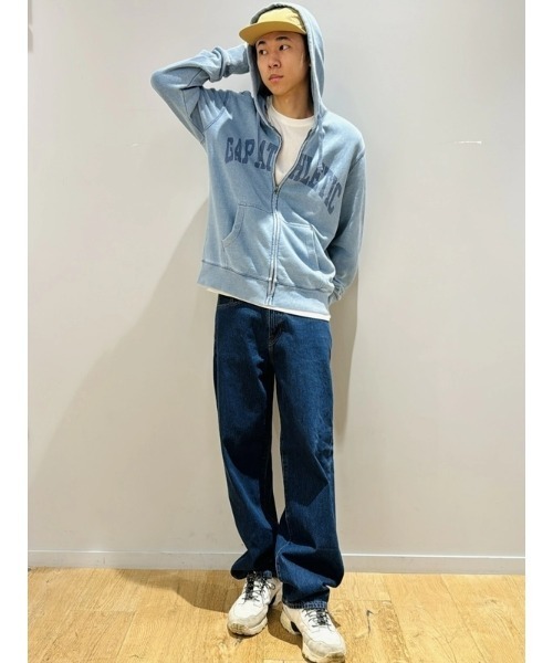 GAP（ギャップ） ジップアップパーカー L ライトインディゴブルー