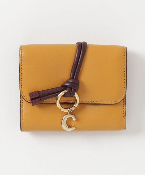 Chloe（クロエ） アルファベット 三つ折り 財布 - イエロー レディース
