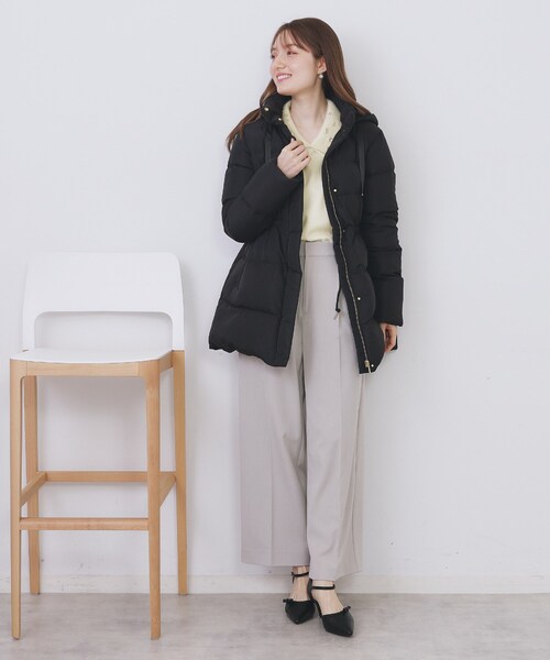 index（インデックス） ニット セーター ダブルビジューフェザー衿付き