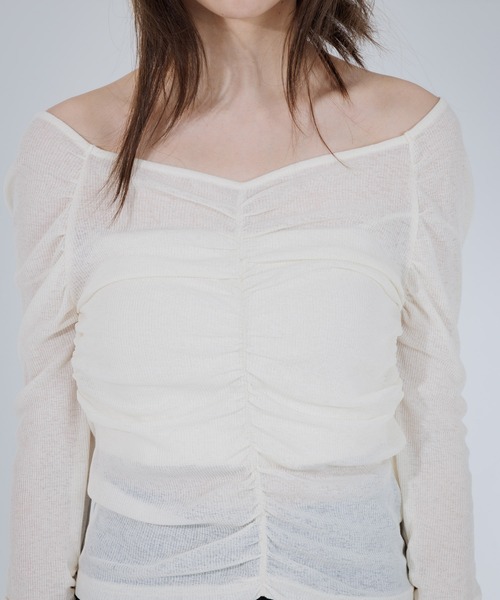 tシャツ drape sheer 2way tops（ドレープシアー2wayトップス