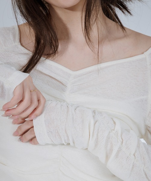 tシャツ drape sheer 2way tops（ドレープシアー2wayトップス
