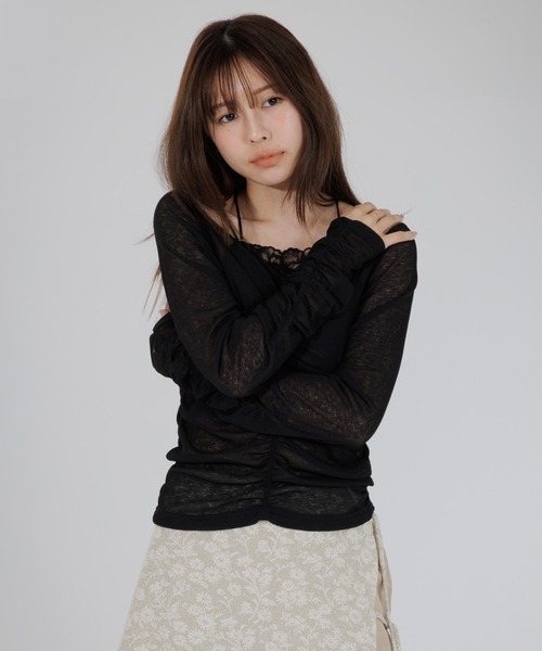 drape sheer 2way topsドレープシアー2wayトップス tシャツ drape sheer 2way tops（ドレープシアー2wayトップス