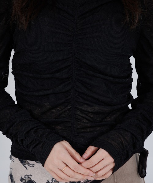tシャツ drape sheer 2way tops（ドレープシアー2wayトップス