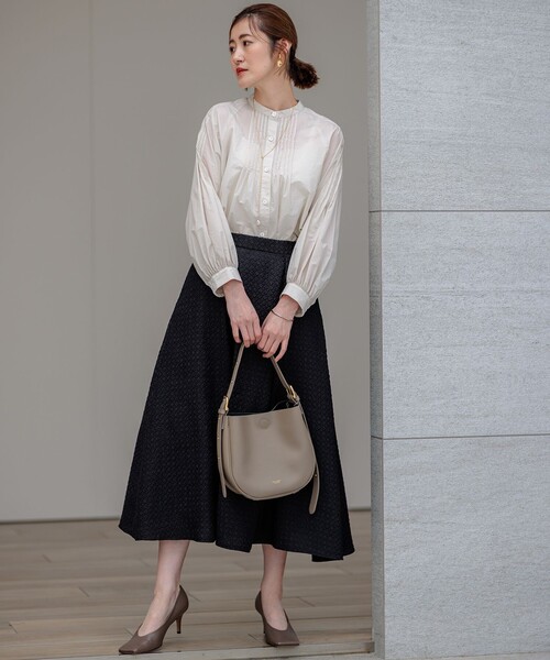 「23区」 長袖ブラウス 46 ベージュ レディース_画像8