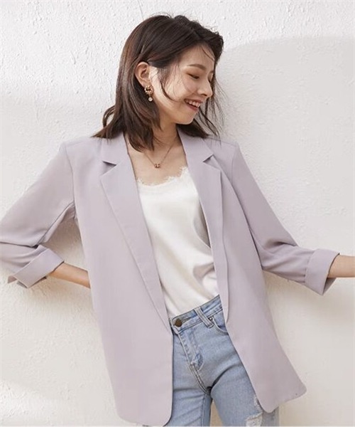 「FREE STYLISTS」 テーラードジャケット S ラベンダー レディース_画像5