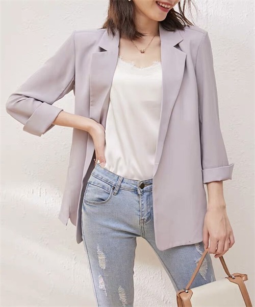 「FREE STYLISTS」 テーラードジャケット S ラベンダー レディース_画像6