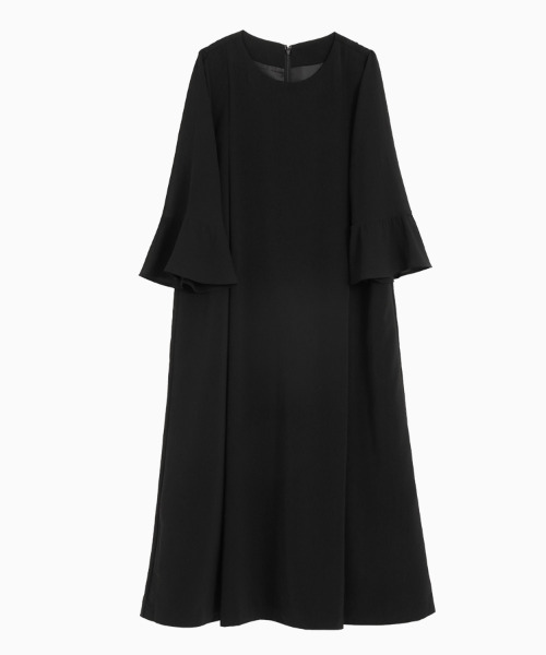 「Flolia」 7分袖ワンピース 2L ブラック レディース_画像7