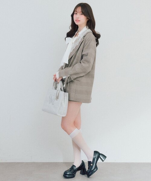 Olive des Olive テーラードジャケット　ネイビー 新品】 OLIVE des OLIVE ゆるたぽテーラードジャケット ネイビー