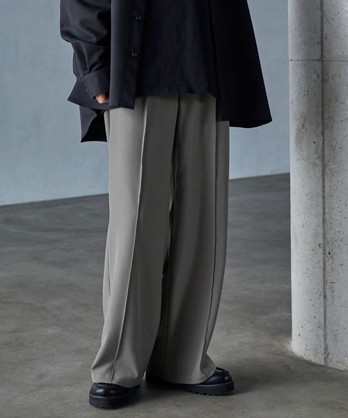 「SERACE」 スラックス M アッシュグレー メンズ_画像4