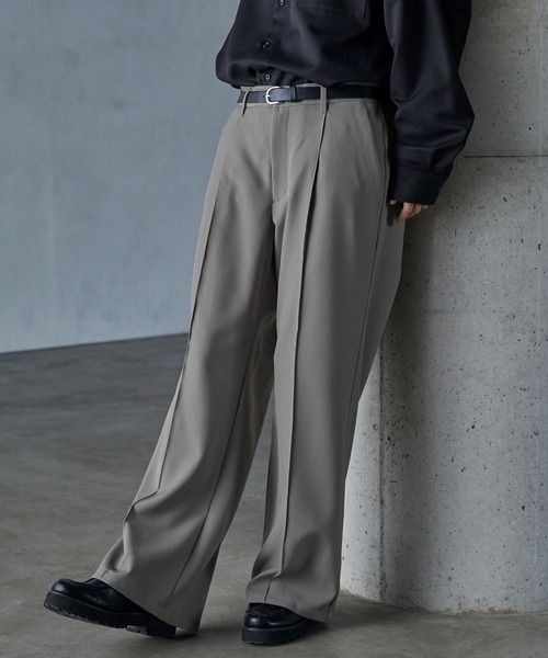 「SERACE」 スラックス M アッシュグレー メンズ_画像5