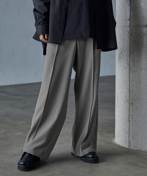 「SERACE」 スラックス M アッシュグレー メンズ_画像6