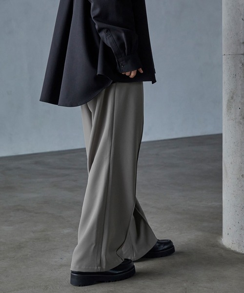 「SERACE」 スラックス M アッシュグレー メンズ_画像7