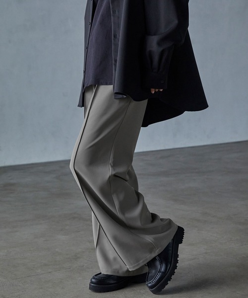 「SERACE」 スラックス M アッシュグレー メンズ_画像9