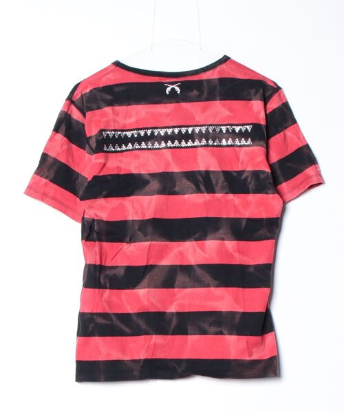 「roar」 ボーダー柄半袖Tシャツ 3 レッド メンズ_画像2