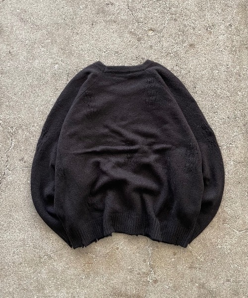 「MandO（Auntie Rosa）」 長袖ニット LARGE グレー メンズ_画像4