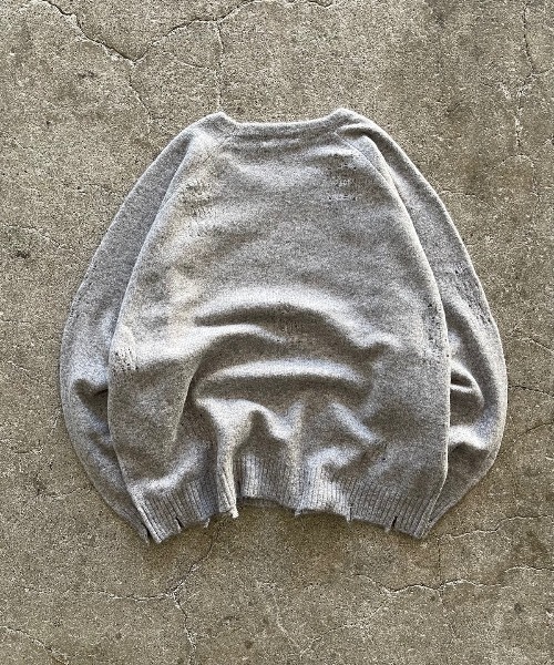 「MandO（Auntie Rosa）」 長袖ニット LARGE グレー メンズ_画像9