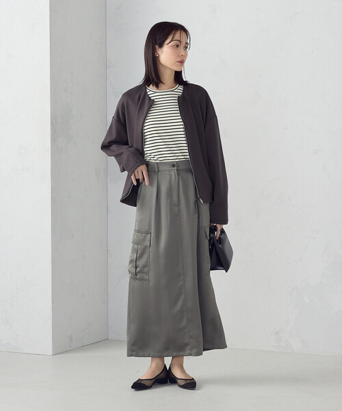 「COMME CA ISM」 ブルゾン MEDIUM グレイッシュベージュ レディース_画像4