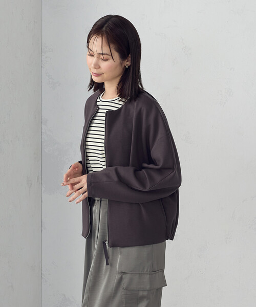 「COMME CA ISM」 ブルゾン MEDIUM グレイッシュベージュ レディース_画像6