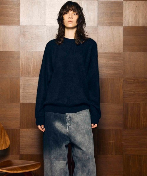 「MAISON SPECIAL」 長袖ニット 1 チャコールグレー メンズの画像