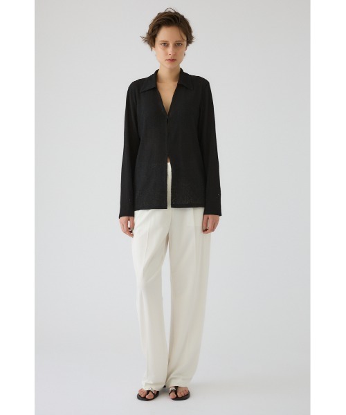 RIM.ARK ブラック シアー トップス ブラウス Sheer rib knit tops シアーリブニットトップス（ニット/セーター