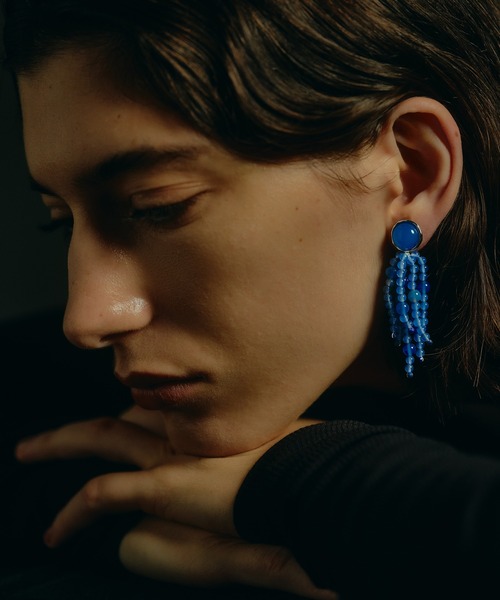 イヤリング 「IRIS 47」tarantella blue agate earring/タランテラ ブルーアゲート イヤリング BO251
