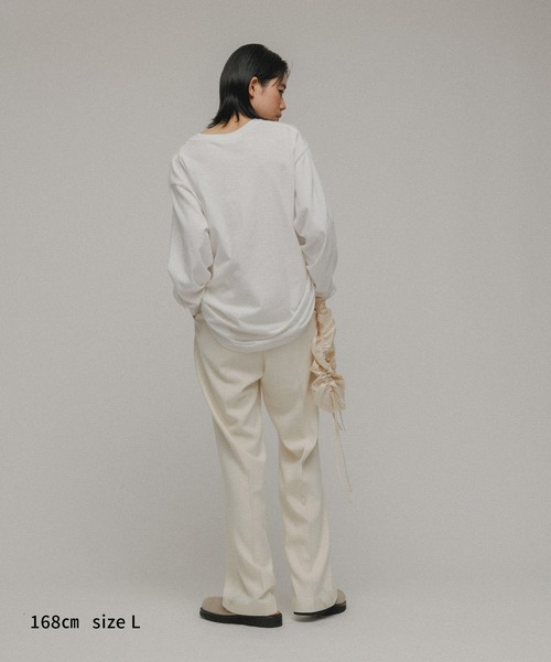 「M TO R」 長袖カットソー L カーキ レディース_画像4