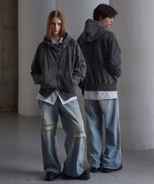 「CLEL」 ジップアップパーカー S グレー メンズ_画像8