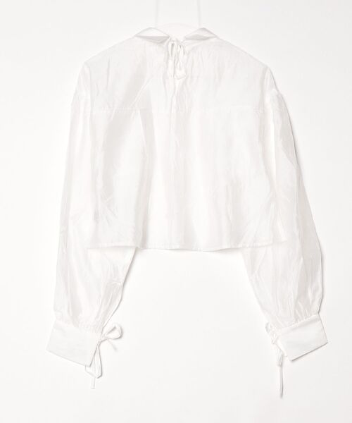 「w closet」 フリル長袖ブラウス - ホワイト レディース_画像2