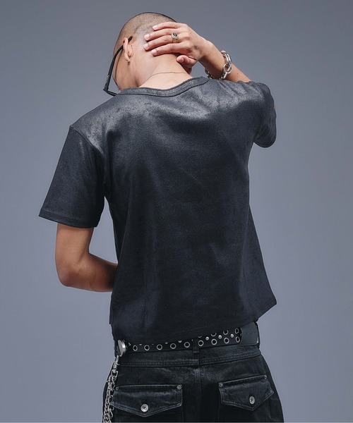 ANDER HUNK ヘンリーネック tシャツ Coated Henry neck Rib T-shirt
