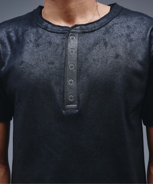 ANDER HUNK ヘンリーネック tシャツ Coated Henry neck Rib T-shirt