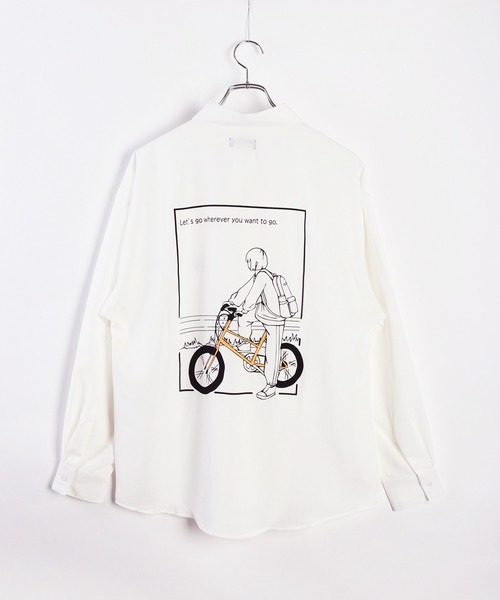 「WESTSEA」 「Contribe」長袖シャツ L ブルー メンズ_画像3