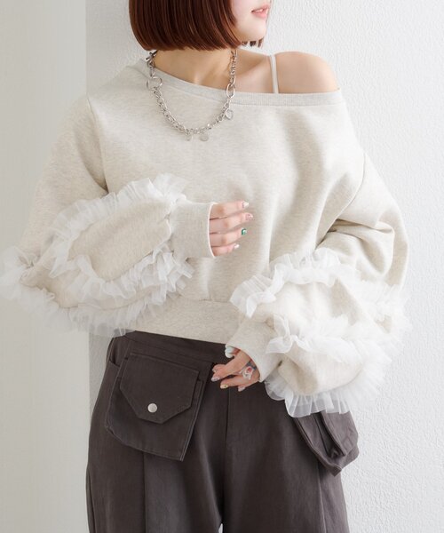 「w closet」 スウェットカットソー SMALL アイボリー レディース_画像3