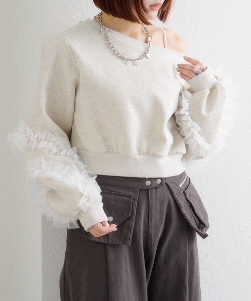 「w closet」 スウェットカットソー SMALL アイボリー レディース_画像5