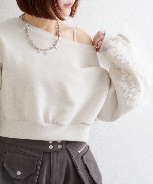 「w closet」 スウェットカットソー SMALL アイボリー レディース_画像8