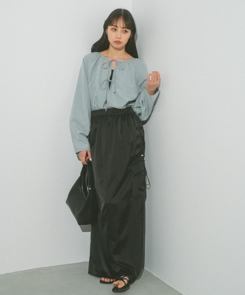 「VANNIE U」 ロングスカート S ネイビー レディース_画像3
