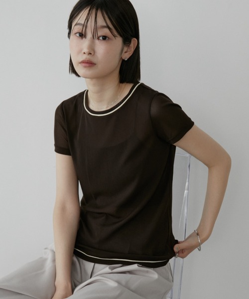 Aunt Marie's（アントマリーズ） tシャツ 半袖 カラーステッチシアー
