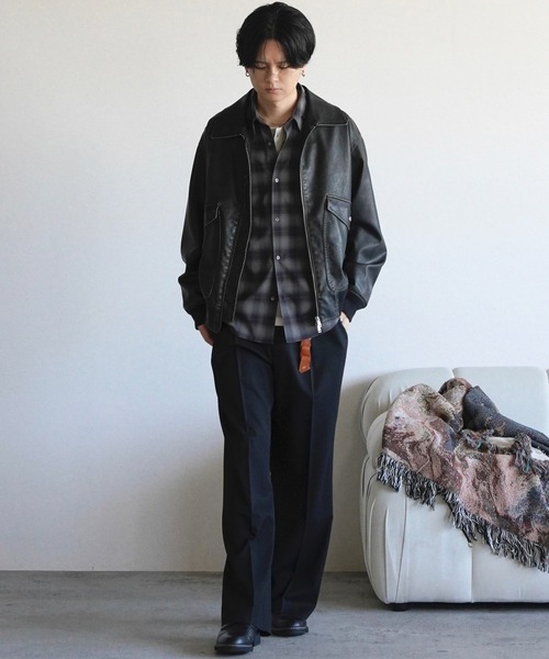 「WYM LIDNM」 スラックス L チャコール メンズ_画像6