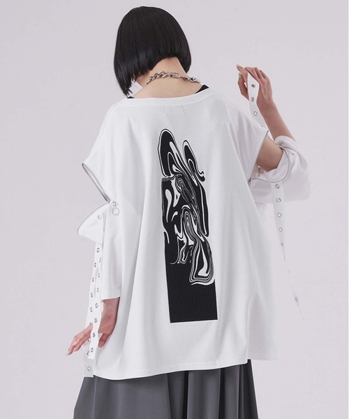 狐独 tシャツ カットアウトハトメ刺繍Tシャツ メンズ レディース