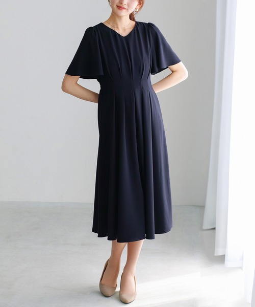 半袖ワンピース ブラック Sサイズ ワンピース 夏 半袖 「 ラクして整うカセット服 」 さらさらオックス