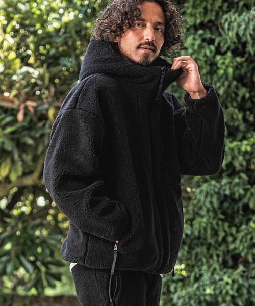 wjk パーカー mpa4181- Solid Boa Hoodie ボアパーカー(WR26W-07