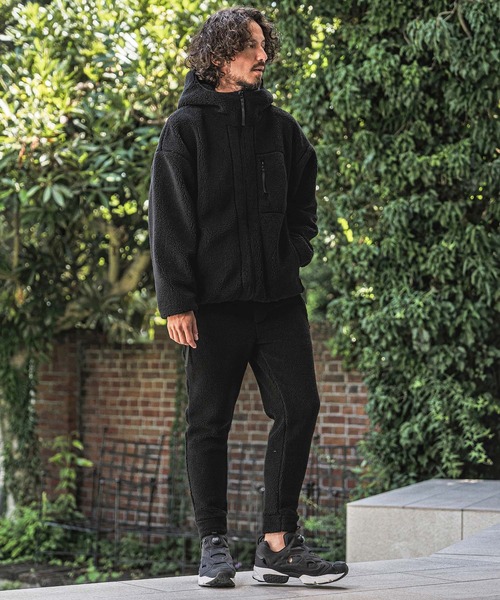 wjk パーカー mpa4181- Solid Boa Hoodie ボアパーカー(WR26W-07