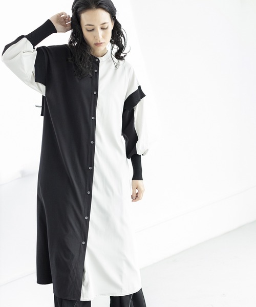 「OSMOSIS」 長袖ワンピース ONE SIZE パープル レディース_画像2