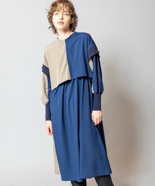 「OSMOSIS」 長袖ワンピース ONE SIZE パープル レディース_画像3
