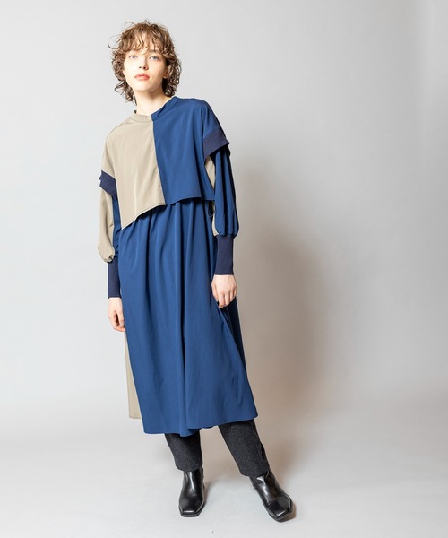 「OSMOSIS」 長袖ワンピース ONE SIZE パープル レディース_画像9