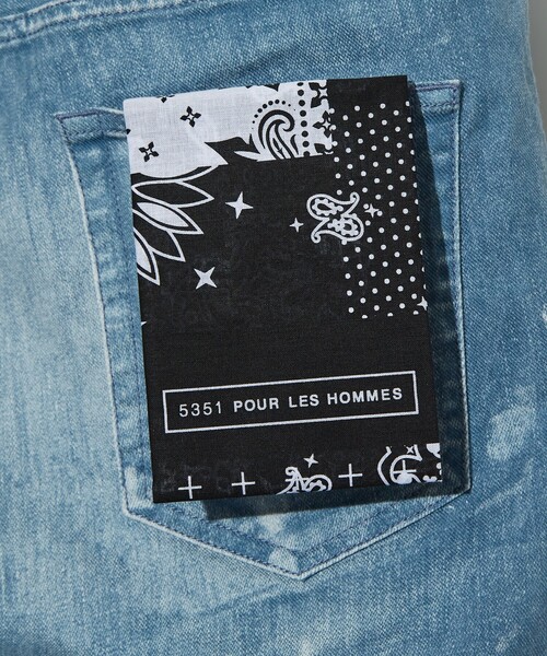 5351 POUR LES HOMMES スキニーデニムパンツ 44 グレー メンズ